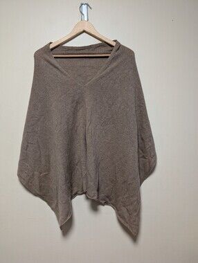 Claudia Nichole 100% Cashmere Poncho Wrap Cape Taupe NWT One Size